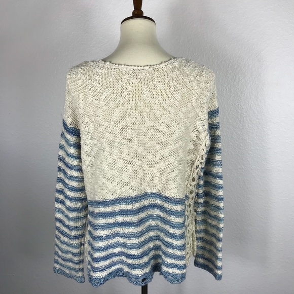 Free People Striped Crochet Sweater SW102 - Picture 7 of 8